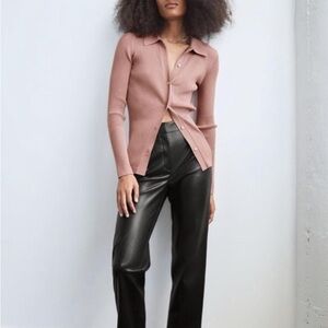 Babaton Black Leather Pants